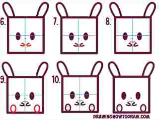 320x242 How To Draw A Bunny Step - Cute Bunny Drawing Step By Step