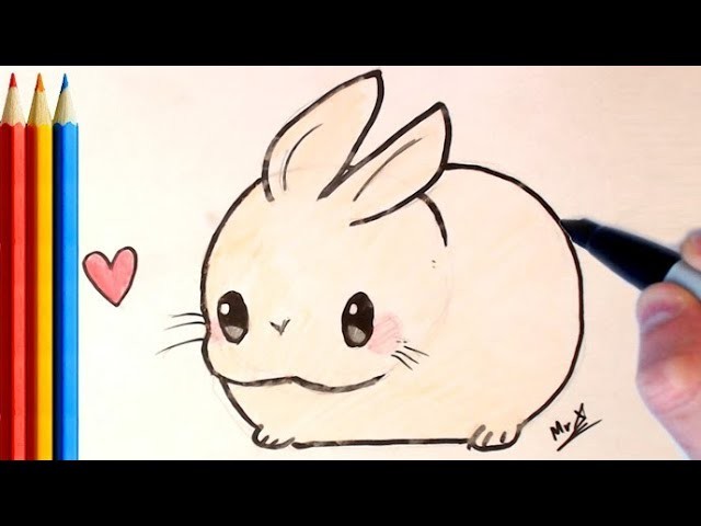 640x480 How To Draw Fat Cute Bunny - Cute Bunny Drawing Step By Step