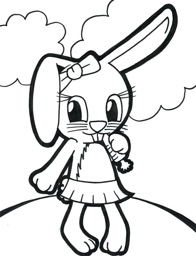 650x850 Coloring Cute Bunny Coloring Pages - Cute Bunny Rabbit Drawing
