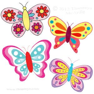 300x300 cute whimsical butterflies drawing - Cute Butterfly Drawing