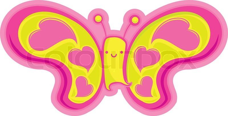 800x409 Drawing Of Funny And Cute Butterfly Stock Vector Colourbox - Cute Butterfly Drawing