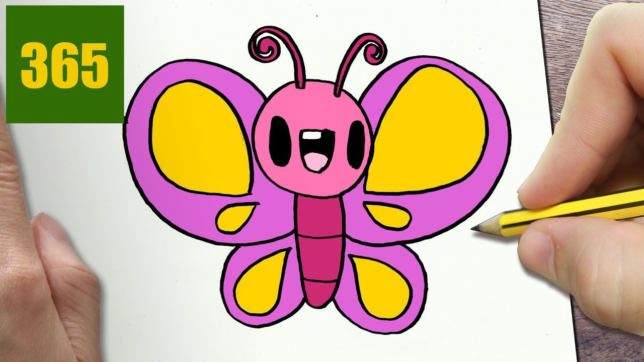 1280x720 How To Draw A Butterfly Cute, Easy Step - Cute Butterfly Drawing
