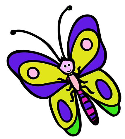 427x472 Butterfly Clipart - Cute Butterfly Drawing