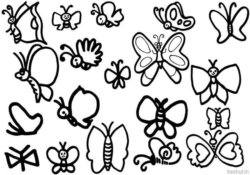 800x560 Cute Butterfly Coloring Page - Cute Butterfly Drawing