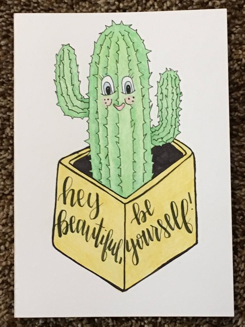 794x1059 Cute Cactus Drawing Etsy - Cute Cactus Drawing