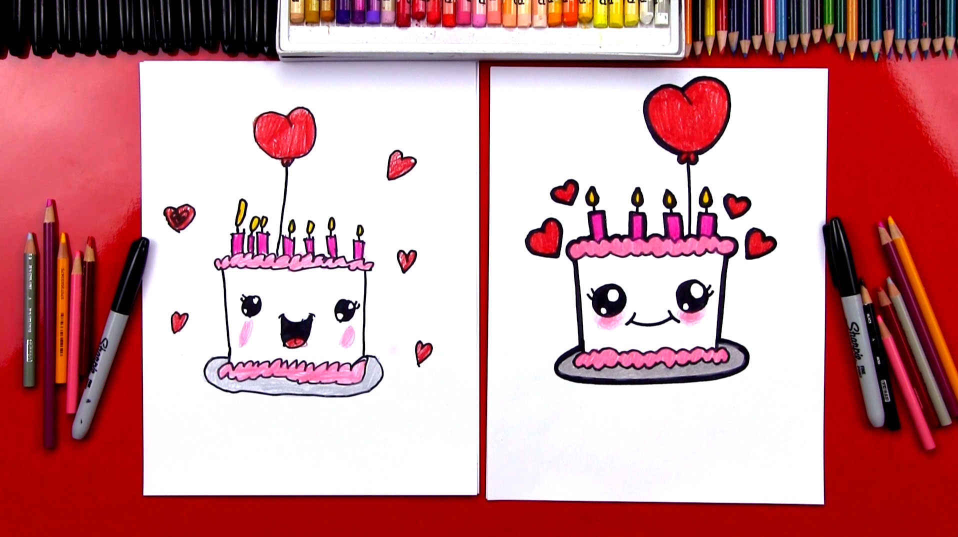 1916x1074 How To Draw A Cute Birthday Cake - Cute Cake Drawing