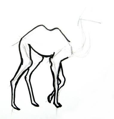 381x397 how to draw a camel and baby camel - Cute Camel Drawing
