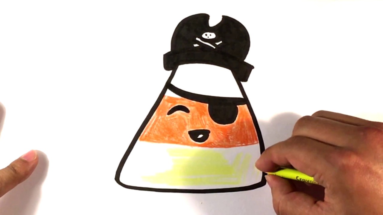 1280x720 How To Draw Cute Candy Corn Pirate Version - Cute Candy Corn Drawing