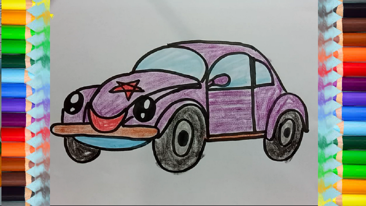 1280x720 How To Draw Cute Cartoon Car Draw So Cute - Cute Car Drawing