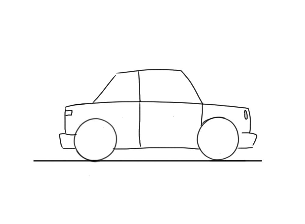 1000x735 How To Draw Easy Cars - Cute Car Drawing