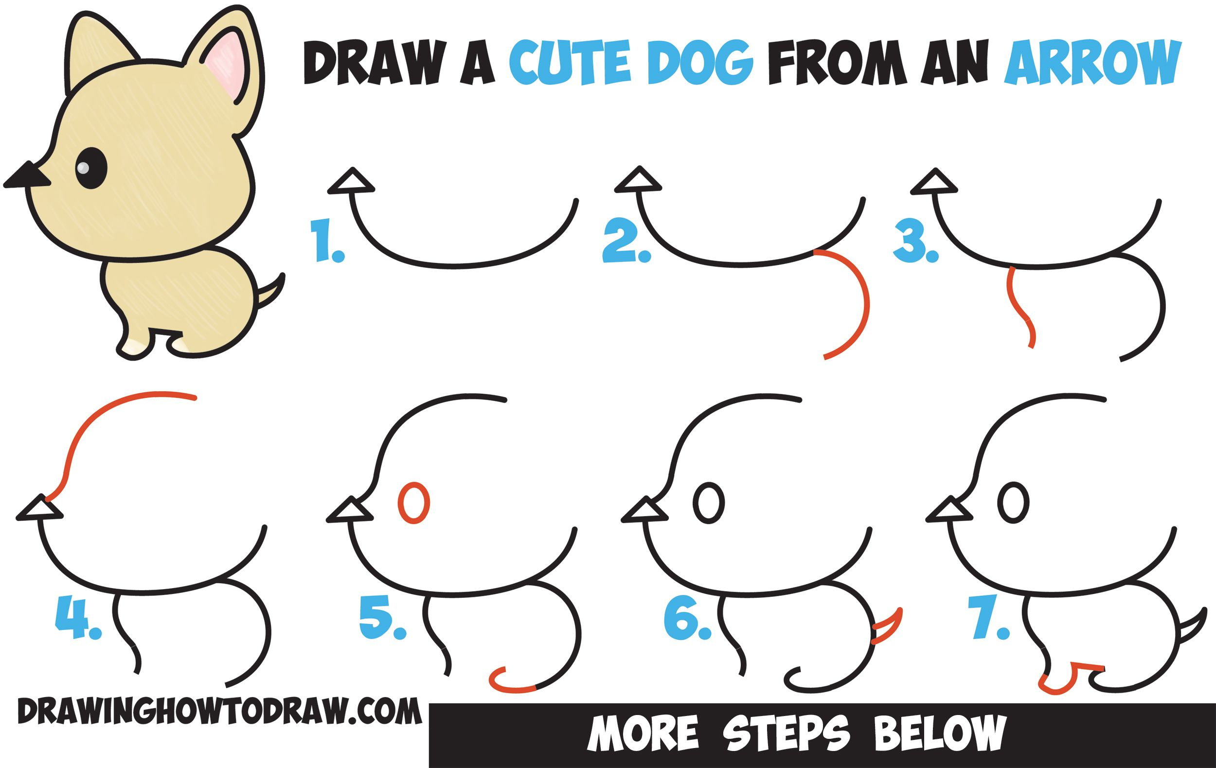 2500x1580 How To Draw A Easy Cute Dog Step - Cute Cartoon Dog Drawings