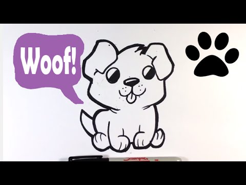 480x360 How To Draw A Cute Dog - Cute Cartoon Dog Drawings