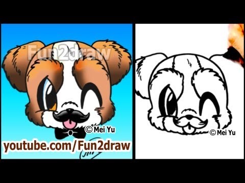 480x360 mustache puppy how to draw a cute cartoon dog dog lover - Cute Cartoon Dog Drawings