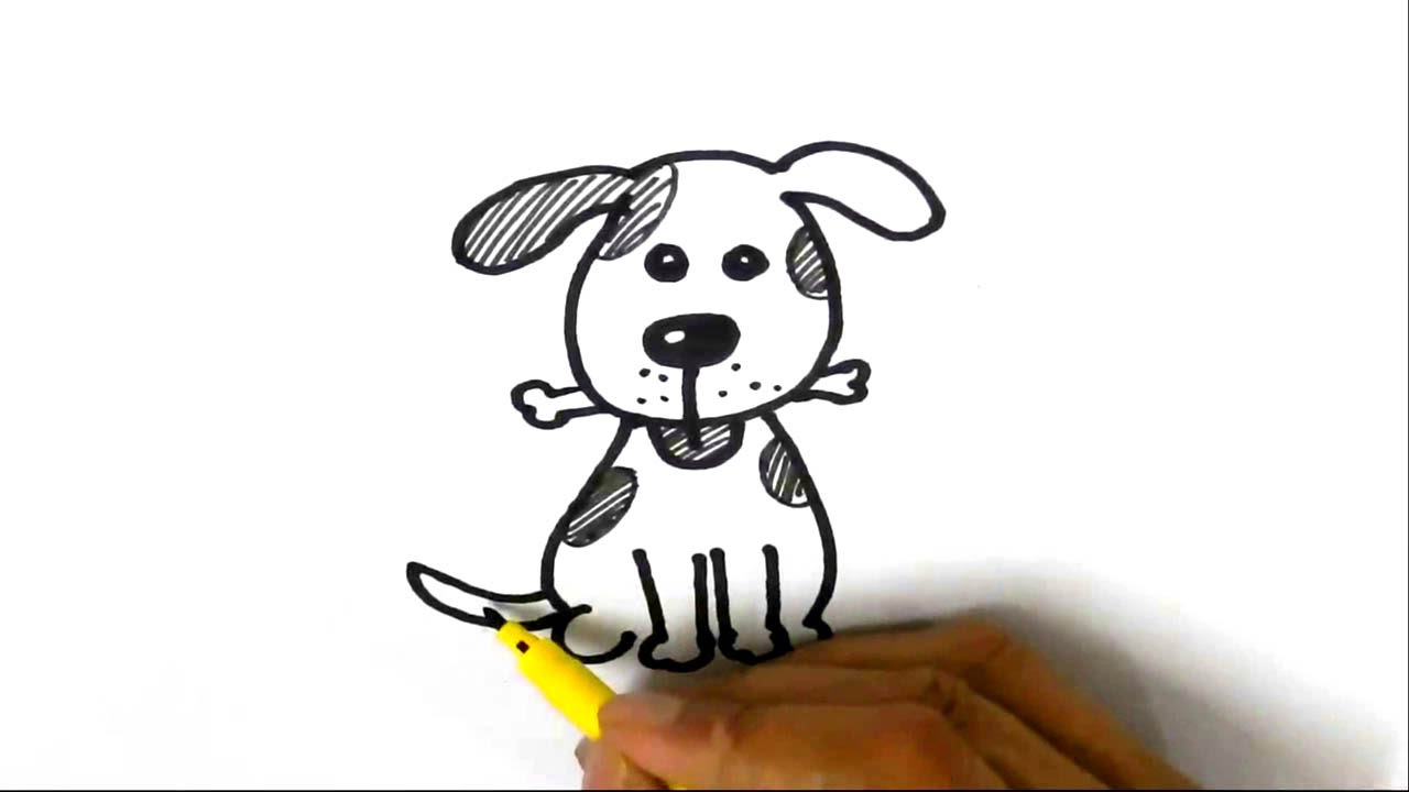 1280x720 Collection Of 'cute Dog Cartoon Drawing' Download More Than - Cute Cartoon Dog Drawings