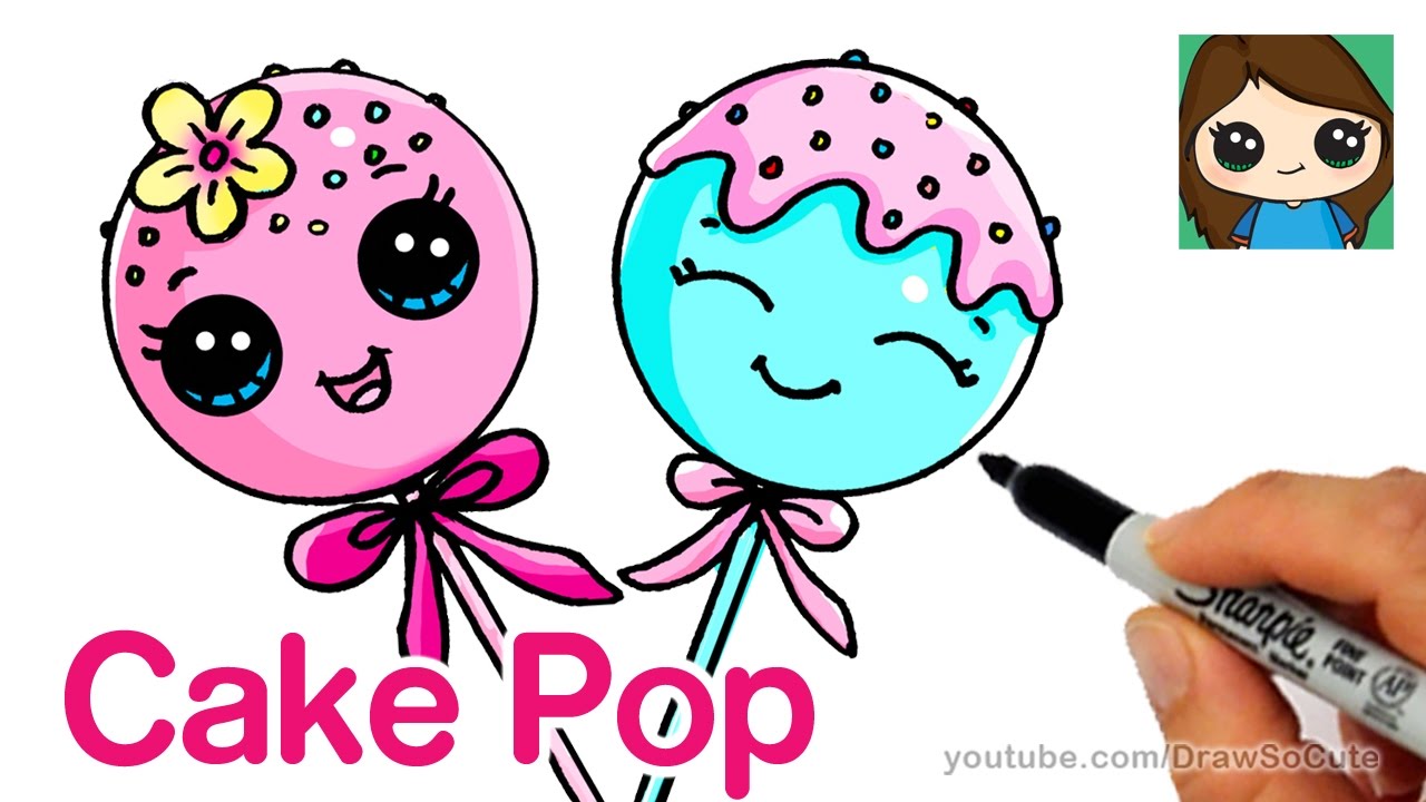 1280x720 How To Draw Cake Pop Easy - Cute Cartoon Drawings