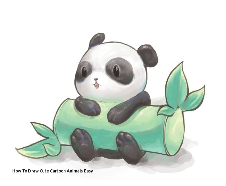 735x604 How To Draw Cute Cartoon Animals Easy Panda - Cute Cartoon Drawings