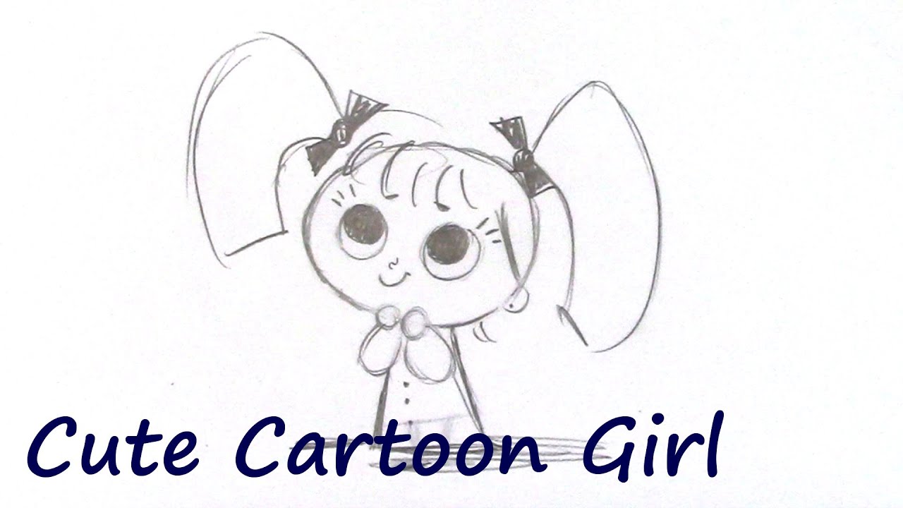 1280x720 How To Draw A Girl For Beginners - Cute Cartoon Girl Drawing