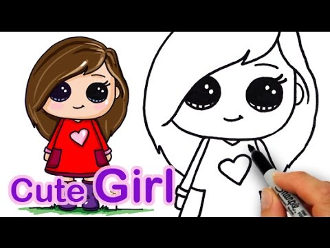 480x360 How To Draw A Girl Easy And Cute - Cute Cartoon Girl Drawing