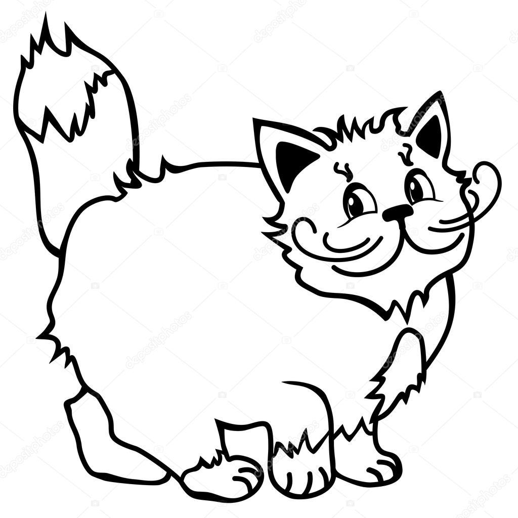 1024x1024 cute cat cartoon drawing cute cat simple line drawing smiling - Cute Cat Cartoon Drawing