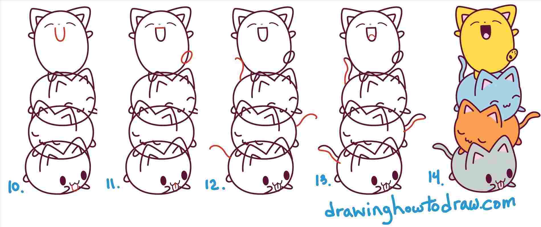 1899x797 Easy Rhcom How Easy Cute Cat Drawing To Draw A Supercute - Cute Cat Drawing Step By Step