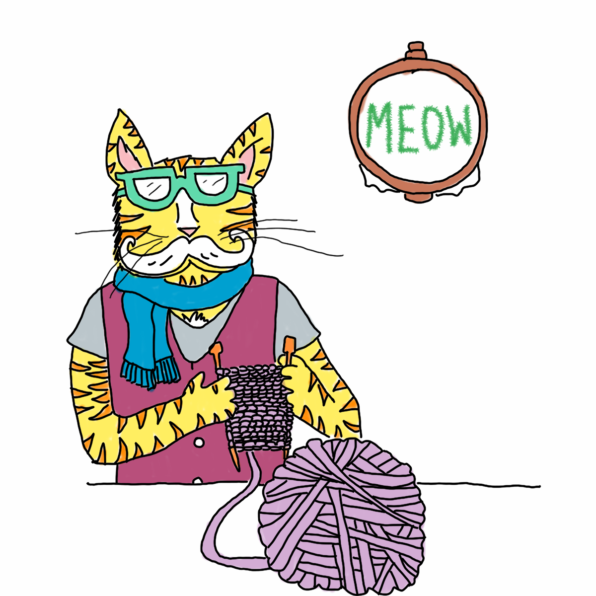 1200x1200 cat drawing art cute cartoon comics doodle typewriter bulldog - Cute Cat Drawing Tumblr