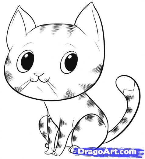 476x520 Cute Cat Face Drawing - Cute Cat Face Drawing