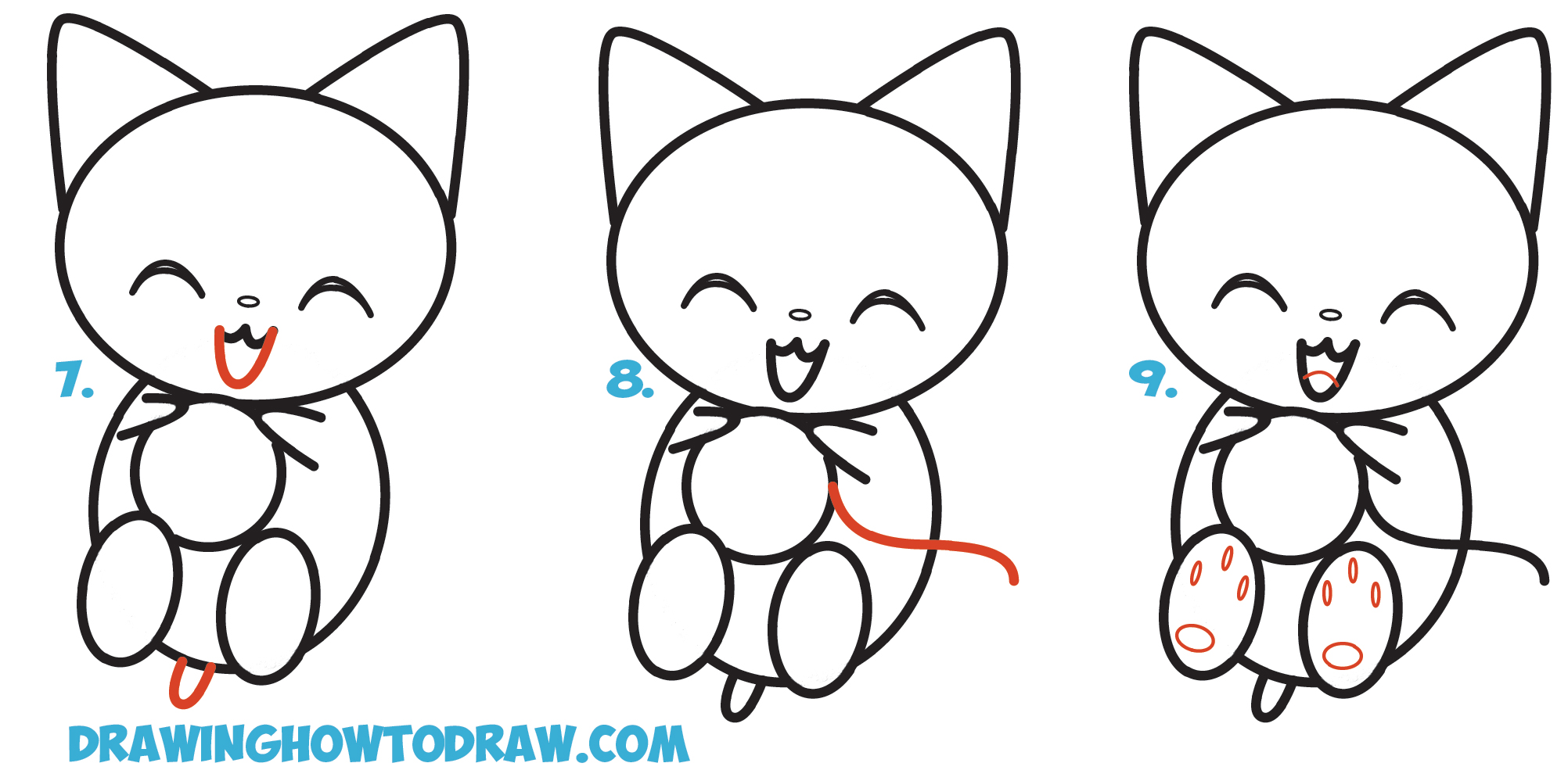 2004x999 how to draw a cute kitten with free cute cat face drawing download - Cute Cat Face Drawing