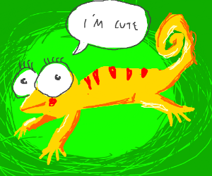 300x250 Cute Chameleon Drawing - Cute Chameleon Drawings