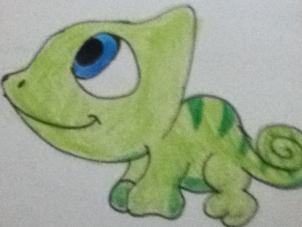 615x463 Drawn Cameleon Cute - Cute Chameleon Drawings