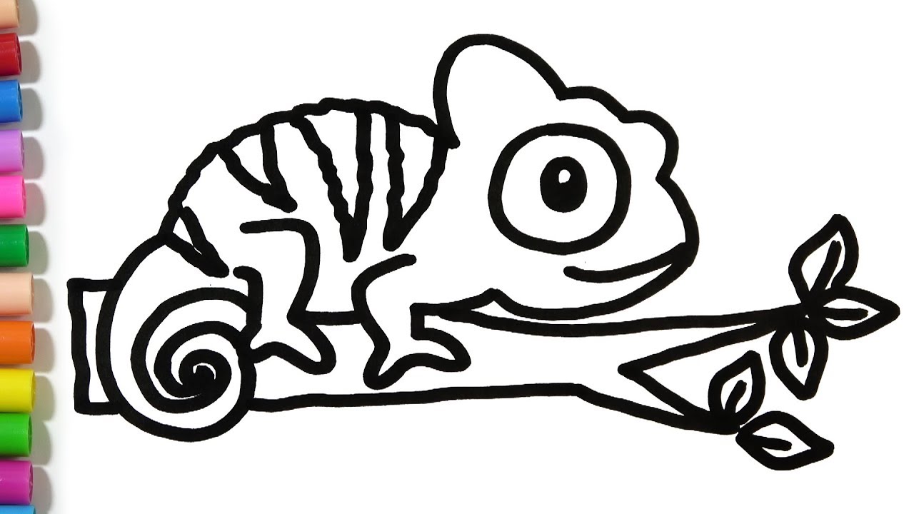 1280x720 how to draw a cute chameleon hde - Cute Chameleon Drawings