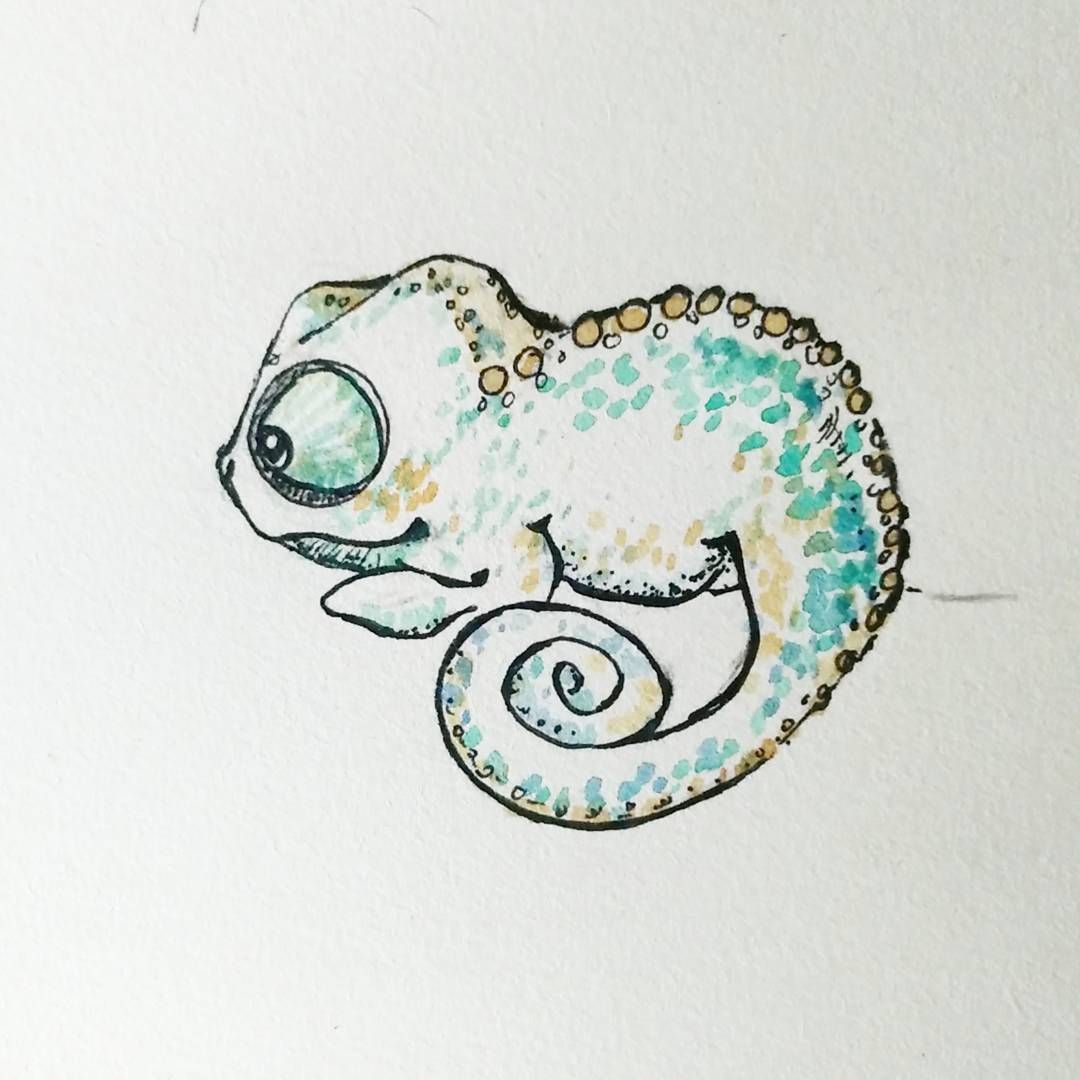 1080x1080 Probando Little Chameleon - Cute Chameleon Drawings