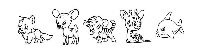 850x227 How To Draw Simple Cute Animals In Chibi Style - Cute Chibi Drawings