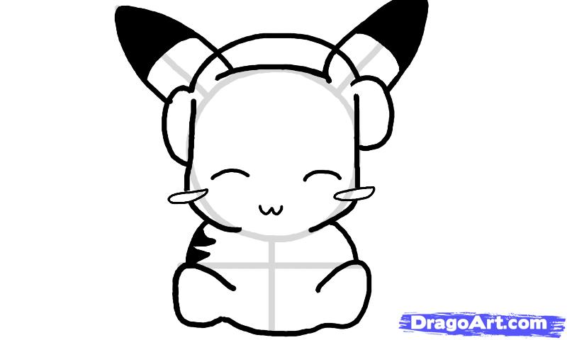 800x480 How To Draw A Cute Chibi Pikachu, Step - Cute Chibi Drawings