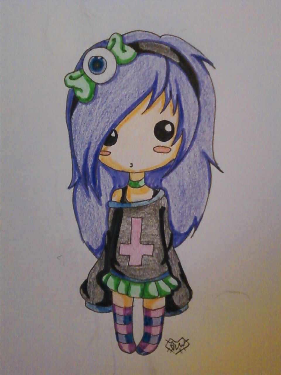 960x1280 cute chibi pastel goth girl =^ ^= wow she is so popular o o tee - Cute Chibi Drawings