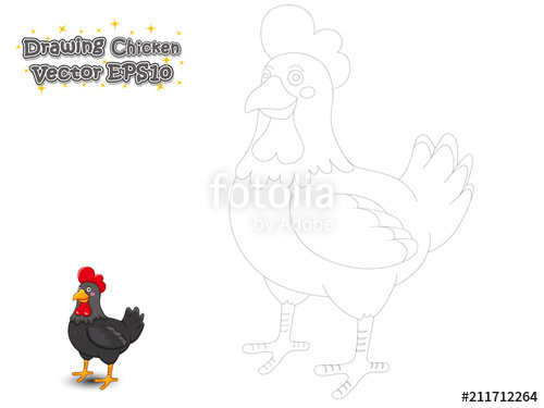 500x375 drawing and paint cute chicken cartoon educational game for kids - Cute Chicken Drawing