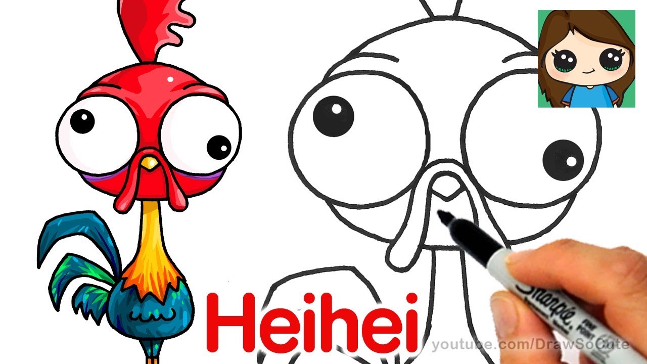 1280x720 How To Draw Heihei Easy Disney Moana Chicken - Cute Chicken Drawing