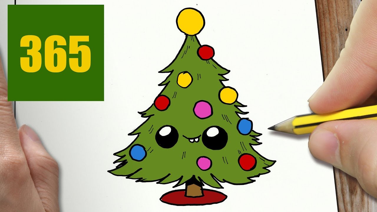 1280x720 How To Draw A Christmas Tree Cute, Easy Step - Cute Christmas Tree Drawing