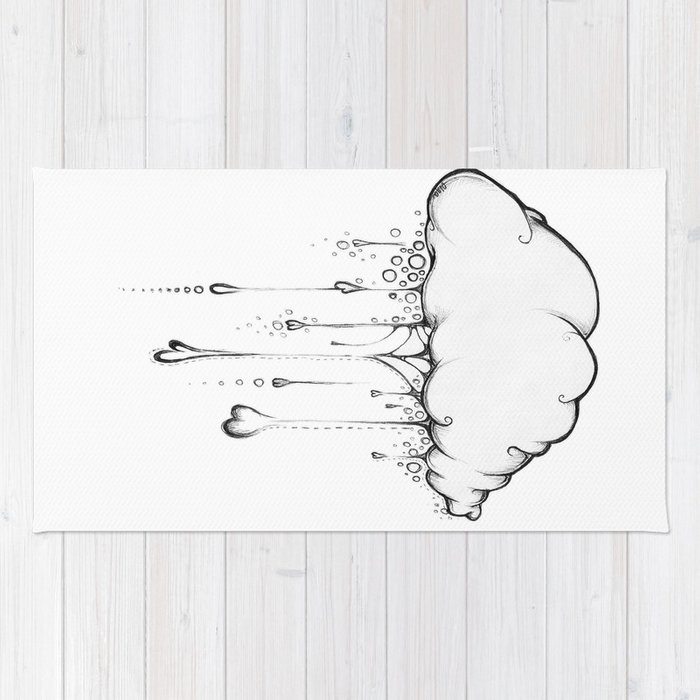 700x700 happy cloud drawing, cute whimsical illustration rug - Cute Cloud Drawings