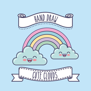 300x300 Cloud Drawing Royalty Free Vectors - Cute Cloud Drawings
