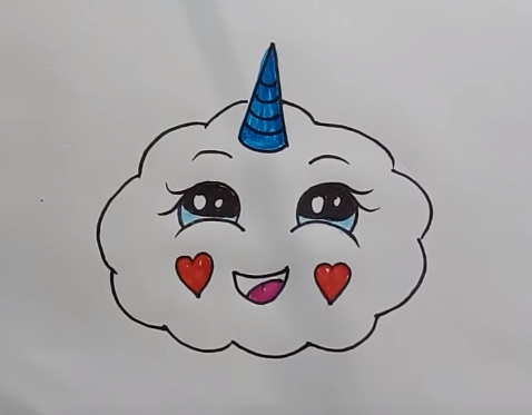 478x373 How To Draw Clouds Emoji Unicorn Cute And Easy - Cute Cloud Drawings
