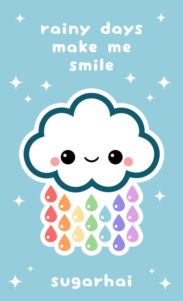 600x986 Candy Rain Sugar Kawaii Drawings, Cute Clipart, Cute Wallpapers - Cute Cloud Drawings