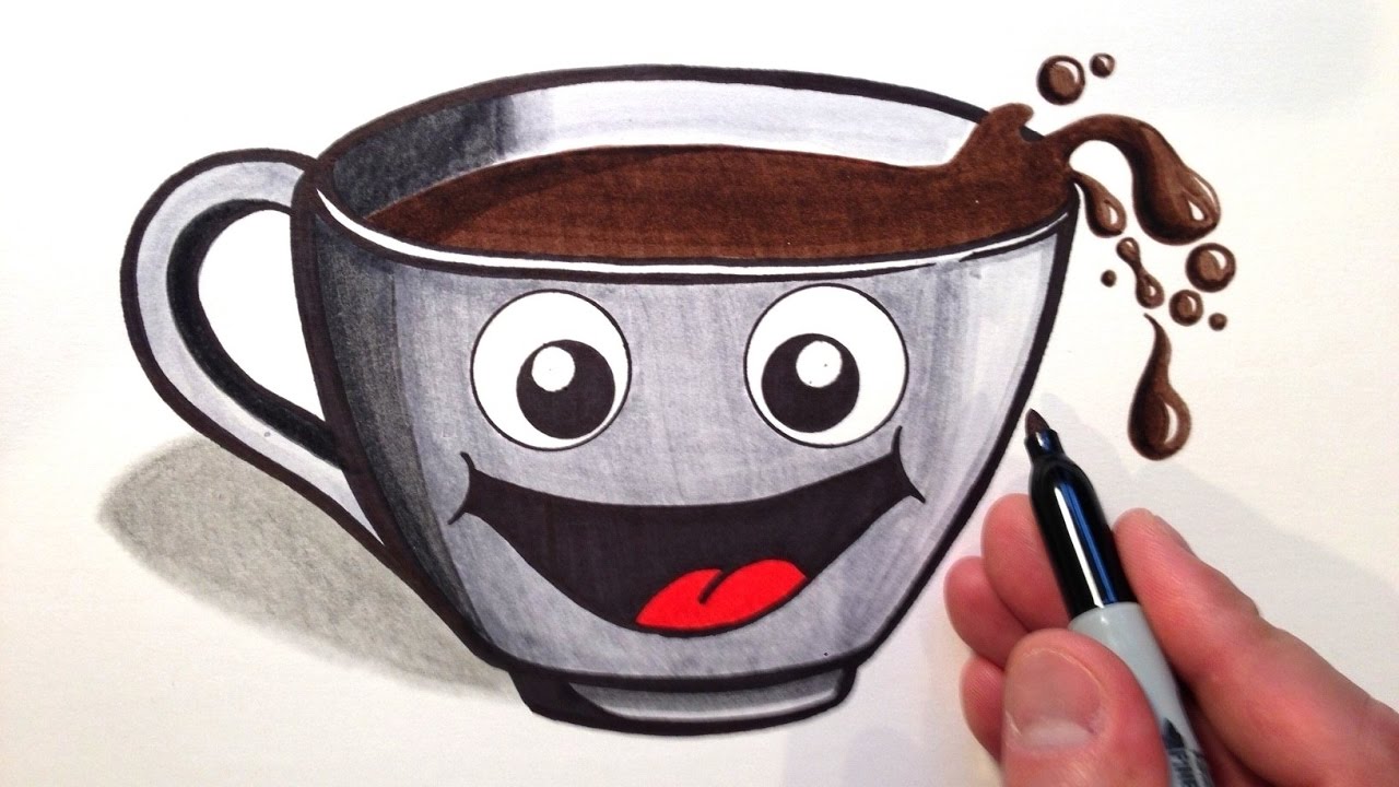 Download Cute Coffee Drawing at PaintingValley.com | Explore ...