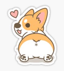 210x230 corgi butt drawing stickers redbubble - Cute Corgi Drawing