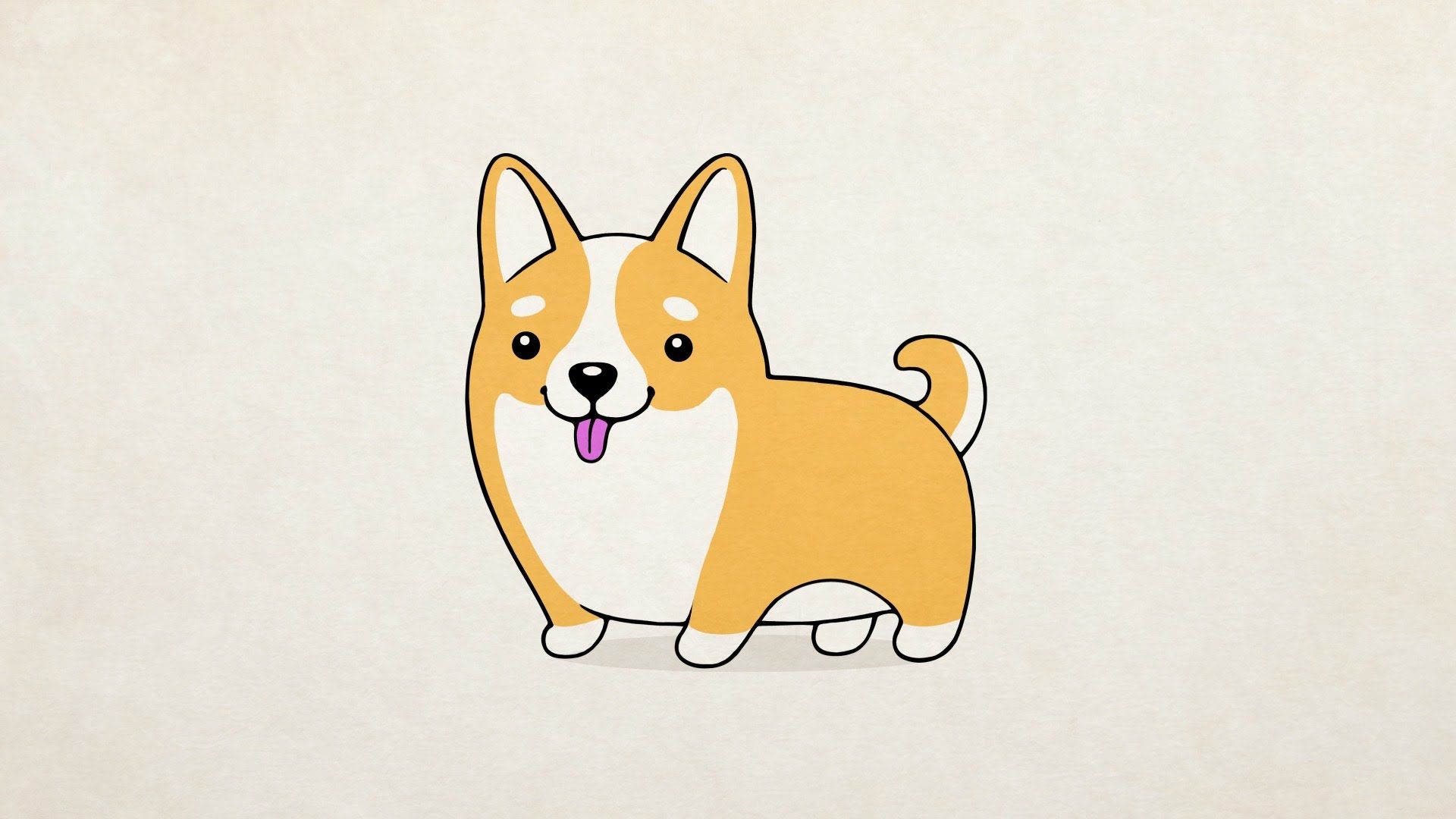 1920x1080 Drawing Cute Animal Wallpapers - Cute Corgi Drawing