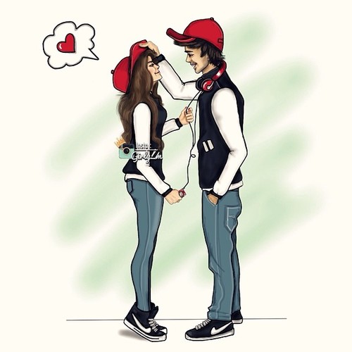 500x500 Cute Couple Drawing Discovered - Cute Couple Drawing Pictures