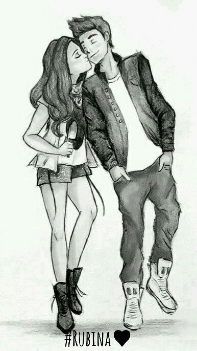 386x686 Couple Drawings In Drawings - Cute Couple Drawing Pictures