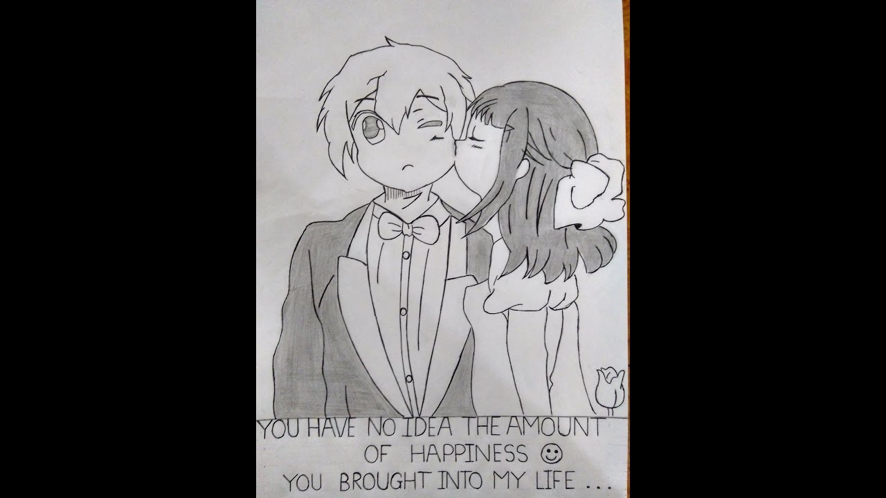 1280x720 Little Cute Couple Drawing - Cute Couple Drawings