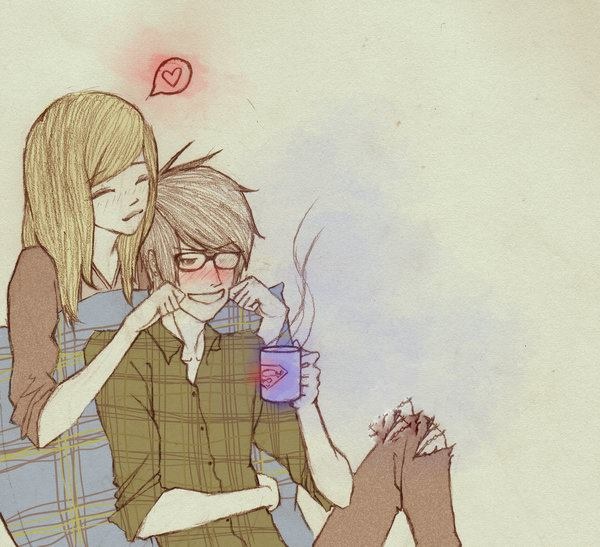 600x547 Best Cute Couple Drawings - Cute Couple Drawings