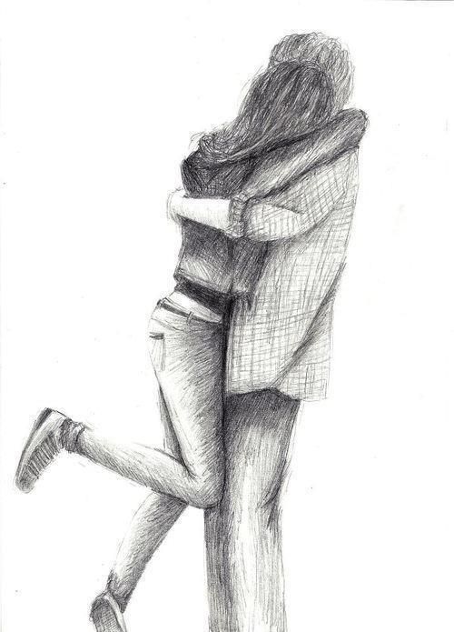 Cute Couple Hugging Drawing At Paintingvalley Com Explore Collection