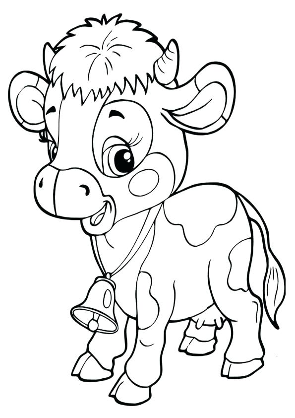 595x842 Drawing Cute Cow Coloring Pages For Free Coloring Pages - Cute Cow Drawing